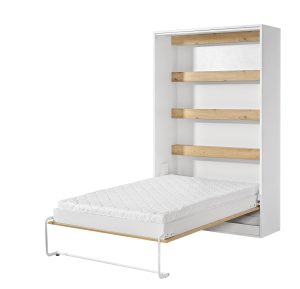 Półkotapczan Pionowy Aston 120 Dąb Artisan + Biały Uchwyt + LED