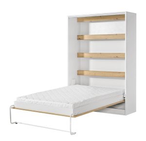 Półkotapczan Pionowy Aston 140 Dąb Artisan + Biały Uchwyt + LED