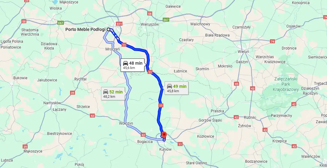 Dojazd z Kępna do Kluczborka