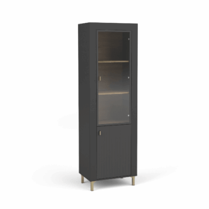 Regał Naro Przeszklony Czarny LED