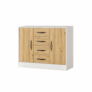 Komoda Aston 120 Dąb z Czarnym Uchwytem