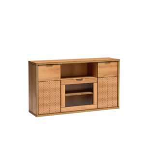 Duża Komoda z Witryną 160 Fortise Dąb Karmel