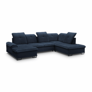 Narożnik U z funkcją spania Belori I Granatowy Rosario 465