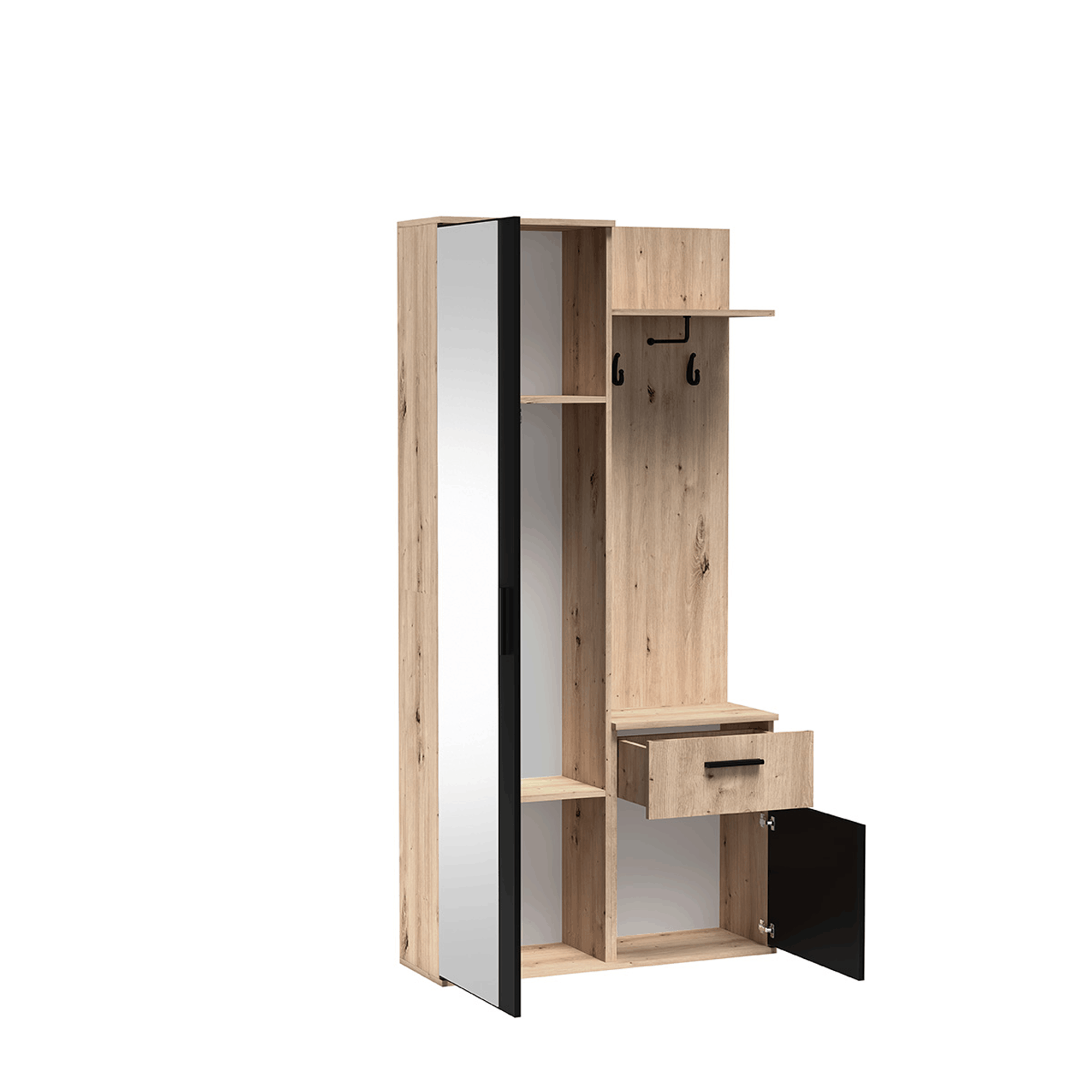 LUX_garderoba_artisan_black_OPEN kopia 1