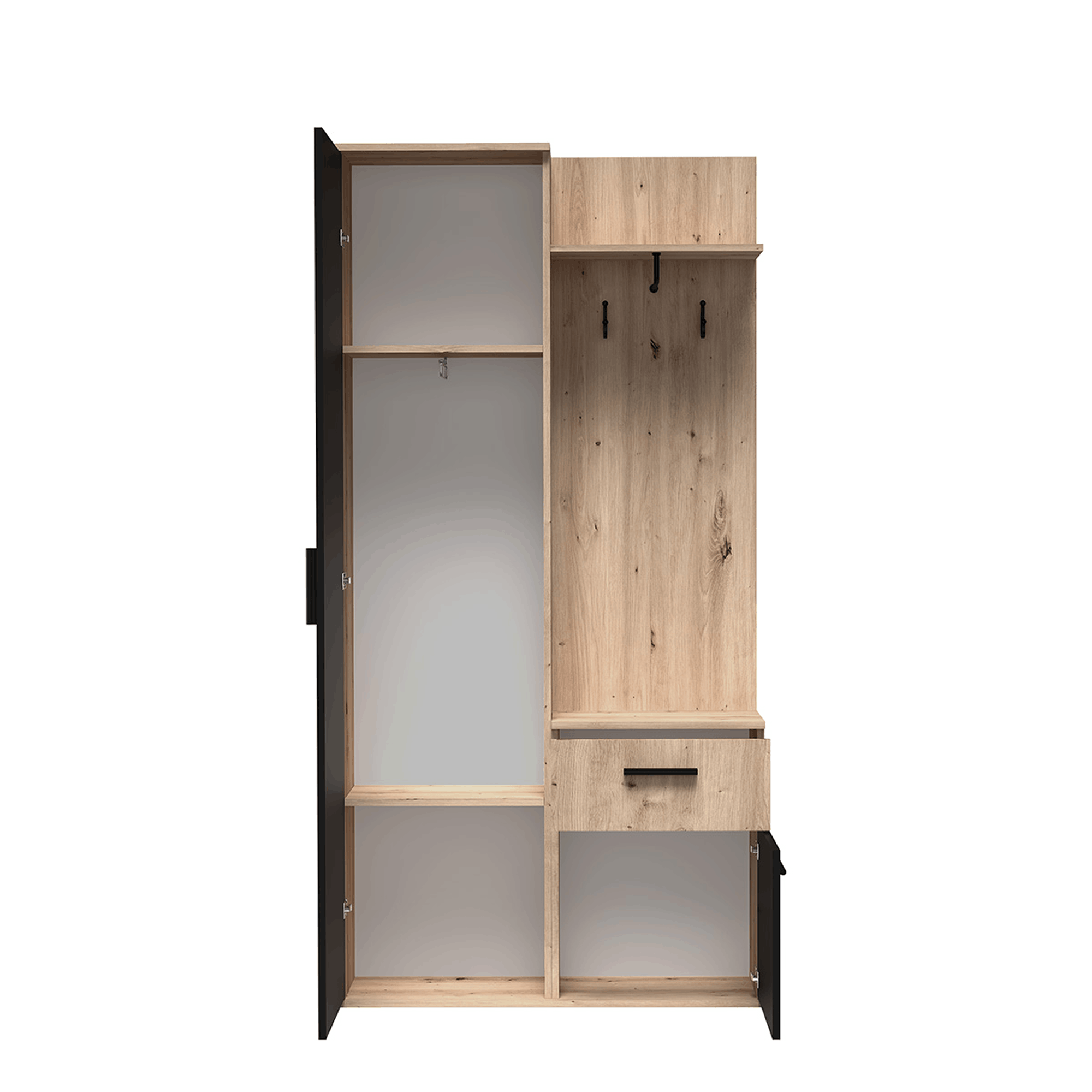 LUX_garderoba_artisan_black_OPEN_front kopia 1